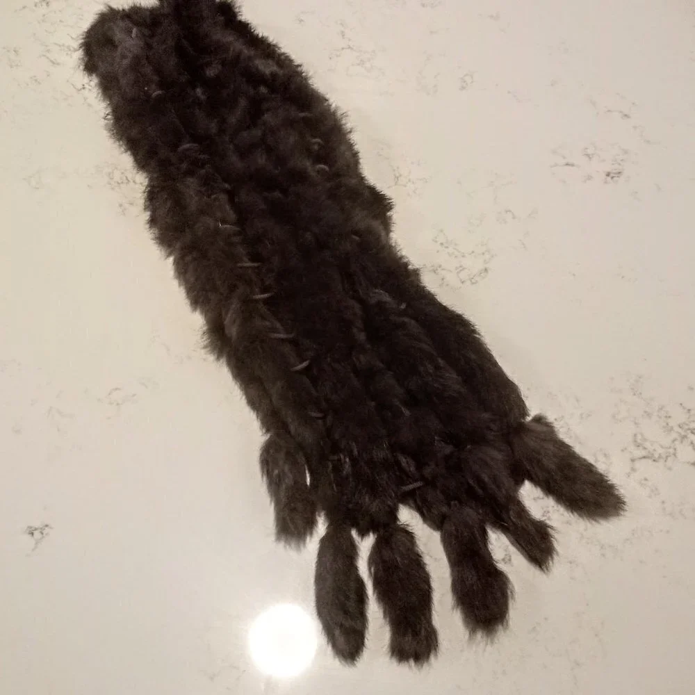 Vintage Chocolate Brown Rabbit Fur Wrap